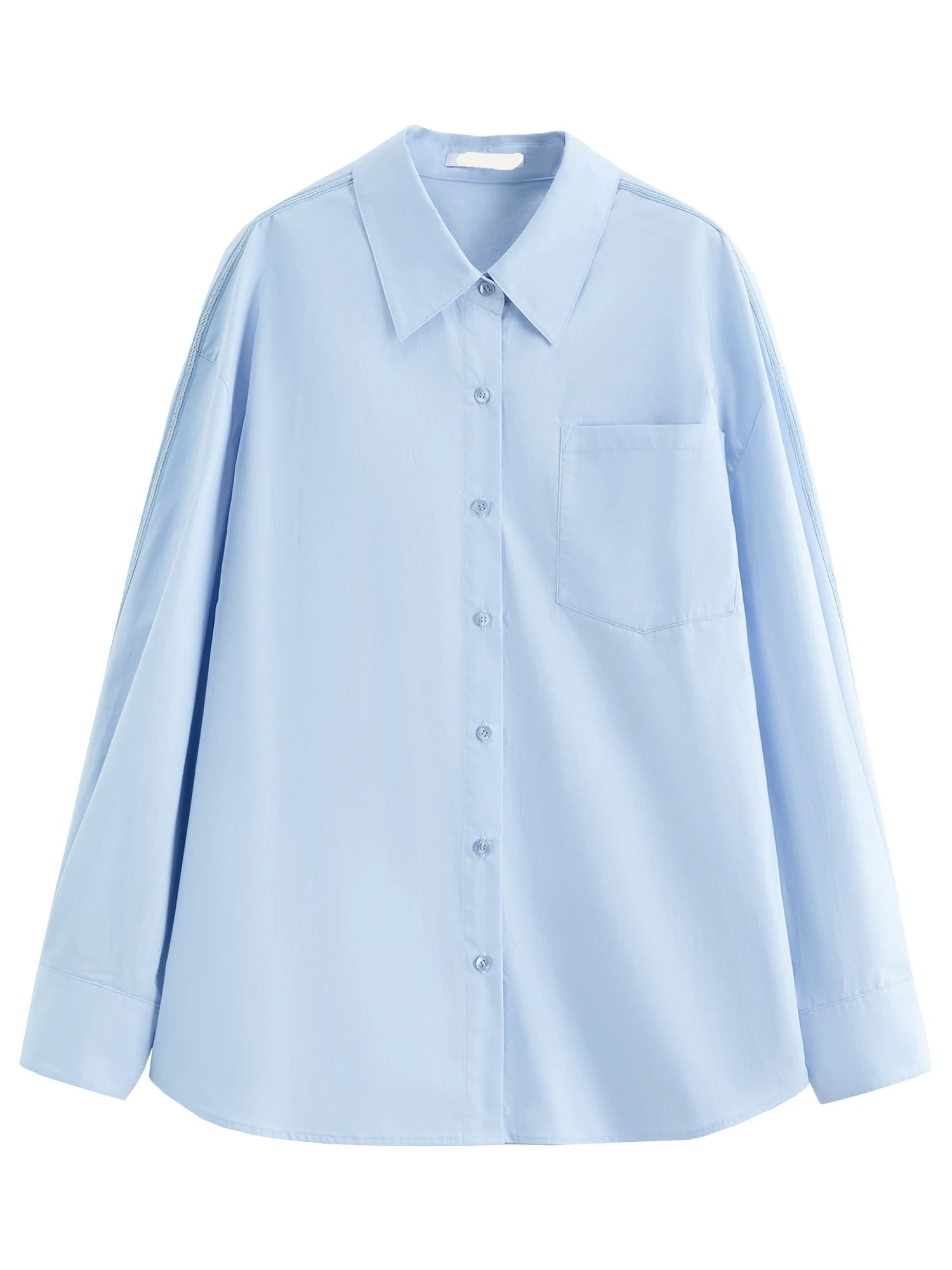 Loose-Fit Cotton Stand-Collar Shirt